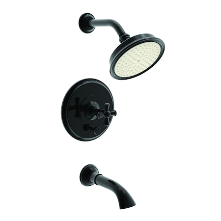 Newport Brass Balanced Pressure Tub & Shower Trim Set in Gloss Black 3-2402BP/54